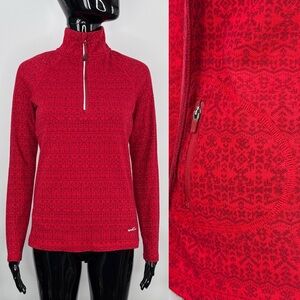 Fair Isle Eddie Bauer Mock Neck Quarter Zip Size Small